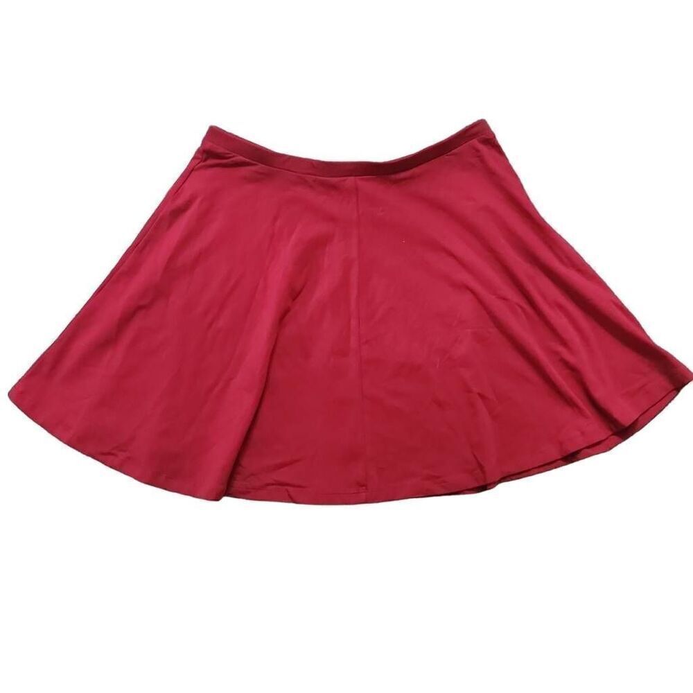 LA Hearts Women's Size Large Burgundy Pull-On Circle Skirt
